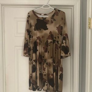 Stylish Brown and TanWomen's Dress